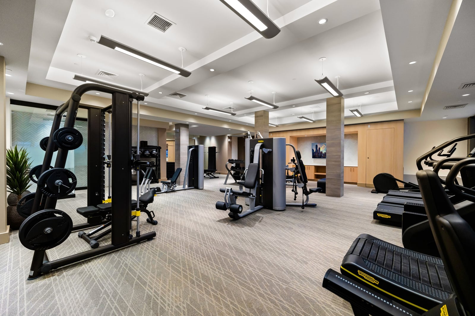 Colony Place fitness center with cardio and strength machines