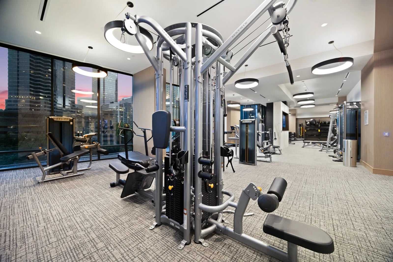 Midtown fitness center with city views