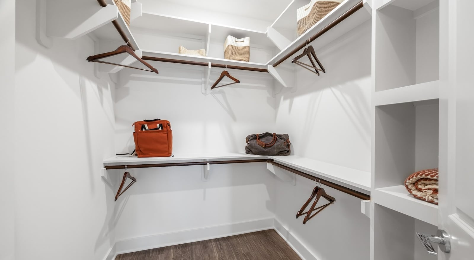 Turtle Creek walk-in closet with built-in shelving